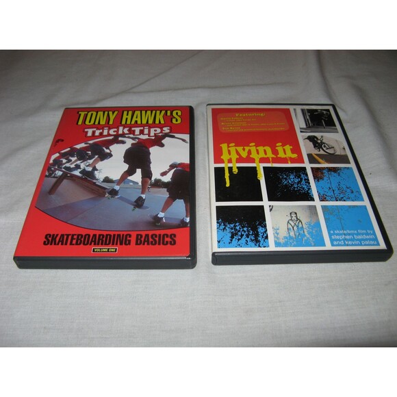 Lot Of 2 Skateboard & BMX DVDs Tony Hawk Livin It Sierra Fellers Bruce Crissman - Picture 1 of 3